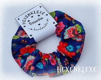 Muslin scrunchie/ hair tie/ ponytail holder/ marine flowers/ plain / gift / hair
