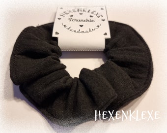 Muslin scrunchie/ hair tie/ ponytail holder/ black/ plain/ gift/ hair