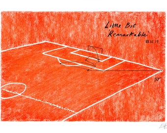 Kim Little Arsenal-doelkunstprint: seizoen 2019/20, rood krijt