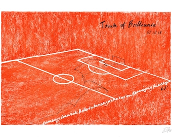 Arun Ramsey, Arsenal-teamdoel, unieke voetbalkunstprint/poster