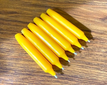 Pure Beeswax Mini Taper Candles – 4" Shabbat, Altar, Spell Candles