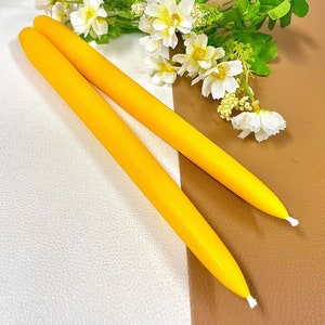 100% pure beeswax taper candles - handmade candles - dinner tapers