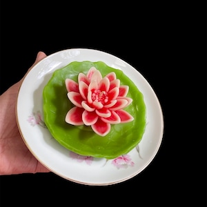 beeswax lotus flower candle - water lily candle - floating decorative candle - wedding party birthday anniversary valentines gift