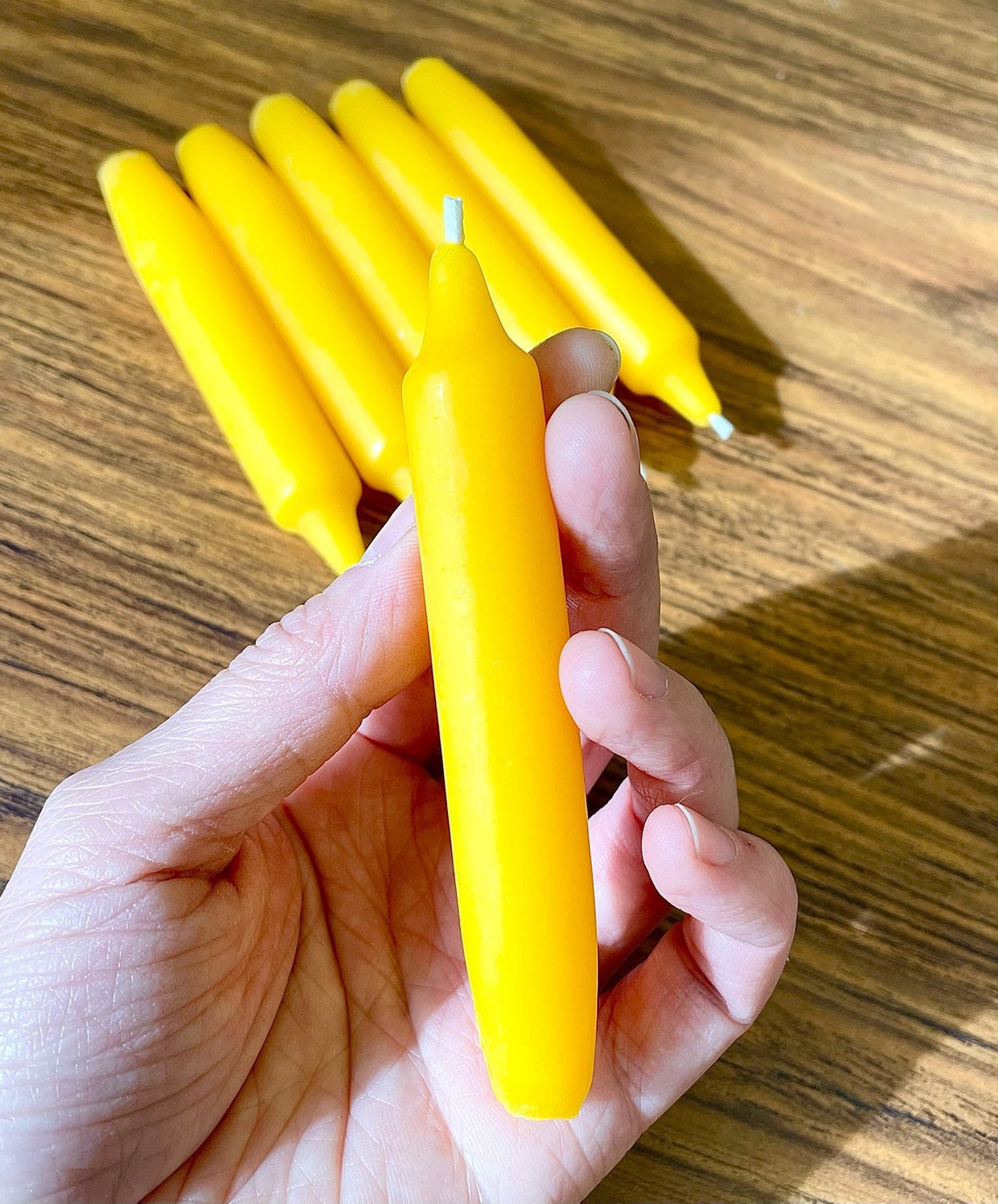 Pure beeswax mini taper candles 4 magic candles spell Etsy