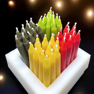 Dozen 4” pure beeswax chime candles - mini tapers - magic candles - spell candles - handmade - altar candles - 2 hours