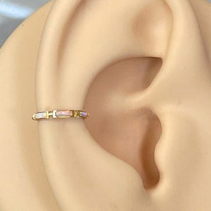 16G ゴールド コンク ピアス チタン キュート ヘリックス オービタル イヤリング ピアス 軟骨 オパール ヘリックス イヤリング フープ クール エッジィ イヤリング コンク リング ジュエリー