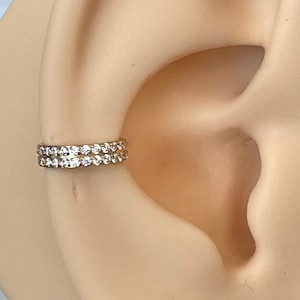 16G Titanium Conch Piercing Gold CZ Cute Helix Orbital Earring Piercing Cartilage Helix Earring Hoop Cool Edgy Earrings Conch Ring Jewelry