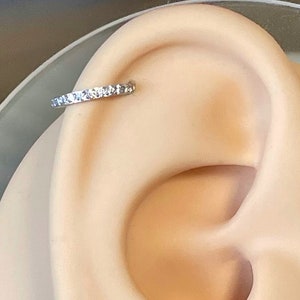 Helix Piercing Silver 14 16 18G 8mm/10mm Cute Conch Orbital Earring Piercing Cartilage Helix Earring Hoop  Earrings Helix Conch Ring Jewelry