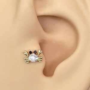 Cute Helix Piercing Stud | Tragus Piercing | Conch Piercing Stud | Gold Conch Earring Helix Jewelry | Helix Earrings | Tragus Conch Earring