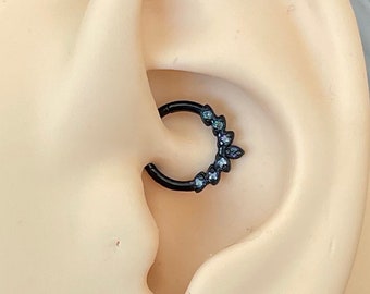 Dark Aurora CZ Daith Earring – Surgical Steel Clicker, Color