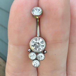 Belly Button Ring Titanium, Internally Threaded Dainty Small Belly Button Ring, Cute Non Dangle Belly Button Piercing Jewelry, Navel Ring