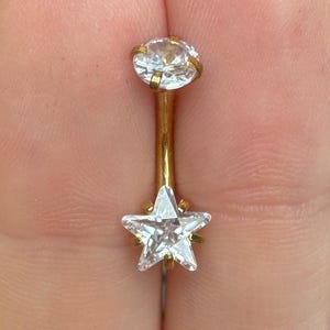 Gold Star Belly Button Ring – Tiny Non-Dangle 316L Surgical Steel Navel Piercing