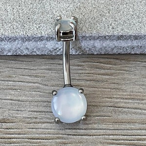 Internally Threaded Silver Belly Button Ring | Dainty Aurora Minimalist Belly Rings | Delicate Navel Ring | Surgical Steel Belly Jewelry