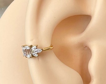 16G Gold Muschel Piercing Titan Niedlich Helix Augenhöhlenohrring Piercing Knorpel Opal Helix Ohrring Hoop Coole Edgy Ohrringe Conch Ring Schmuck