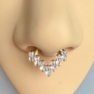 Titanium Septum Ring, Unique Septum Jewelry, Septum Clicker, Septum Piercing, Cute Gold Septum Ring, Nose Ring, Septum Piercing Jewelry