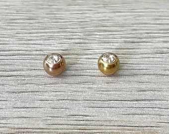 Piercing para el ombligo de acero quirúrgico, oro rosa de 14 g, dorado