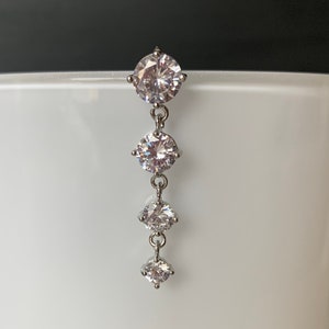 Belly Button Ring Reverse Top Down Belly Ring Dangle Surgical Floating Belly Rings Statement Drop Navel Ring | Dainty Top Down Belly Ring