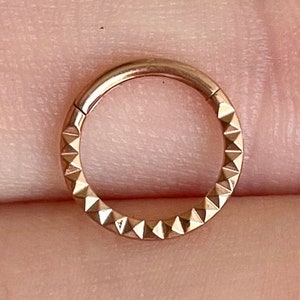 16G Daith Jewelry Titanium Rose Gold | 8mm Minimalist Daith Jewelry Clicker Dainty Daith Hoop Piercing | Cute Tragus Cartilage Daith Clicker