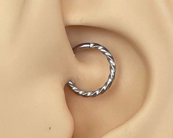 16G Silver Daith Jewelry Ring | 8mm Minimalist Daith Jewelry Clicker | Dainty Daith Hoop Piercing | Cute Tragus Cartilage Daith Clicker