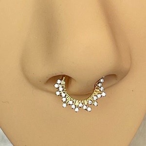 Cute Septum Ring, Unique Septum Ring Gold, Septum Jewelry, Septum Clicker, Gold or Silver Septum Rings, 8mm or 10mm Septum Nose Ring Hoop
