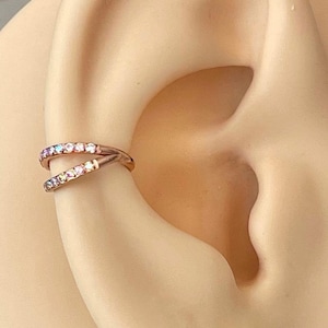 16G Titanium Orbital Piercing Rose Gold Cute Conch Helix Earring Piercing Cartilage Orbital Earring Hoop Cool Earrings Conch Ring Jewelry