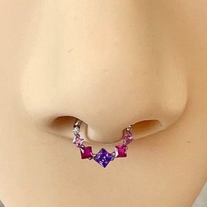 Septum Ring Silver, Septum Piercing, Septum Jewelry, Septum Clicker, Titanium Nose Ring Hoop, Septum Rings, Unique Cute Modern Septum Ring