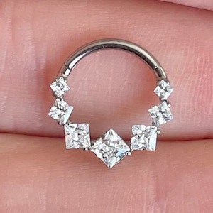 Unique Septum Ring Silver, Septum Piercing, Septum Jewelry, Septum Clicker, Titanium Nose Ring, Cute Septum Rings, Nose Jewelry 8mm 10mm