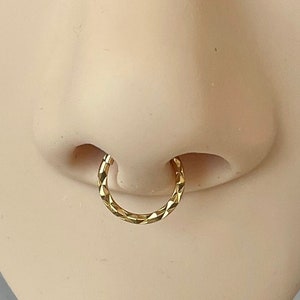 8mm Gold Septum Ring, Septum Jewelry, Septum Piercing, Septum Clicker, Cute Unique Septum Ring Small Simple Septum Gold Septum Rings