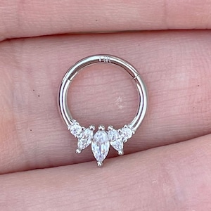 16G Solid Gold Daith Ring 6mm/8mm/10mm | CZ Dainty 14k Gold Daith Jewelry Daith Piercing CZ Ear Clicker Minimalist Cartilage Tragus Hoop