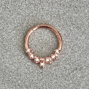 Rose Gold Septum Ring, Septum Jewelry, Septum Clicker Piercing, Cute Unique Septum Rings, 8mm 10mm Nose Jewelry Gold Nose Ring Hoop 16G