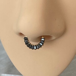 Gold Septum Ring, Cute Septum Piercing, Septum Jewelry, Septum Clicker, Unique Septum Rings, Titanium Nose Ring 8mm 10mm Septum Nose Jewelry