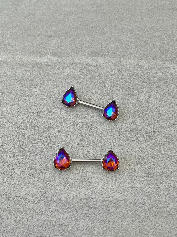 Cute nipple ring colorful and fun 14G implant grade titanium