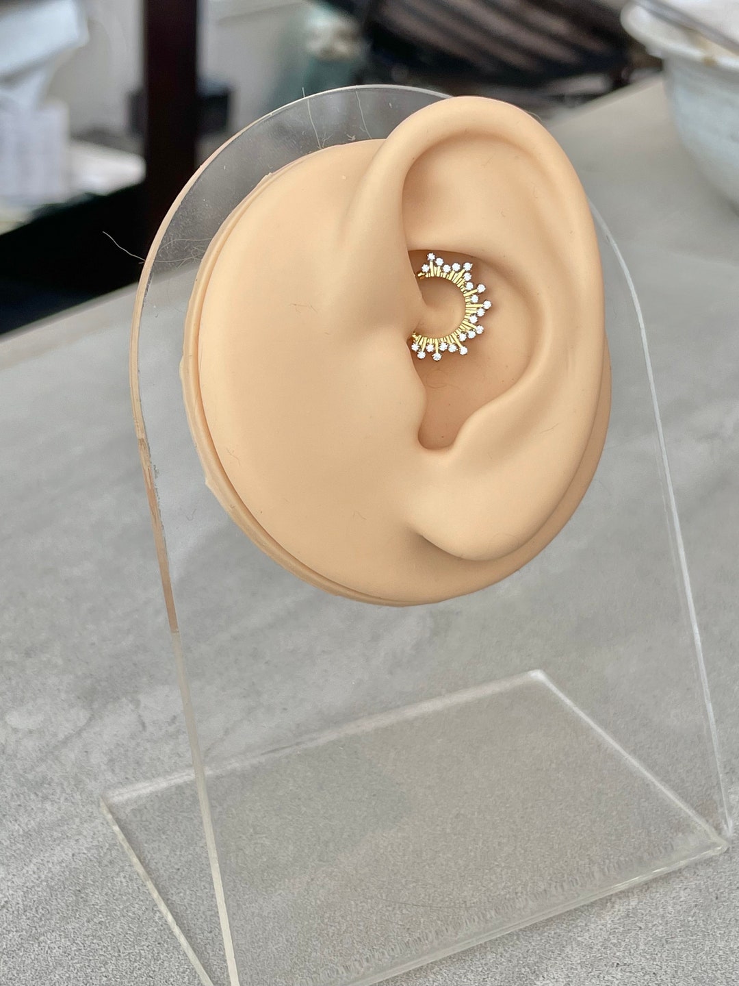 16G Gold Sunburst Daith Jewelry Cute Daith Earring Clicker Daith