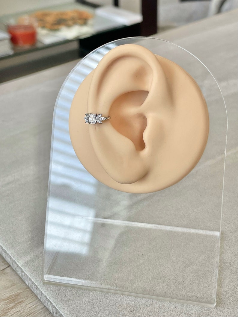 16G Gold Helix Piercing Titanium Cute Conch Orbital Earring Piercing Cartilage Opal Helix Earring Hoop Cool Edgy Earrings Conch Ring Jewelry