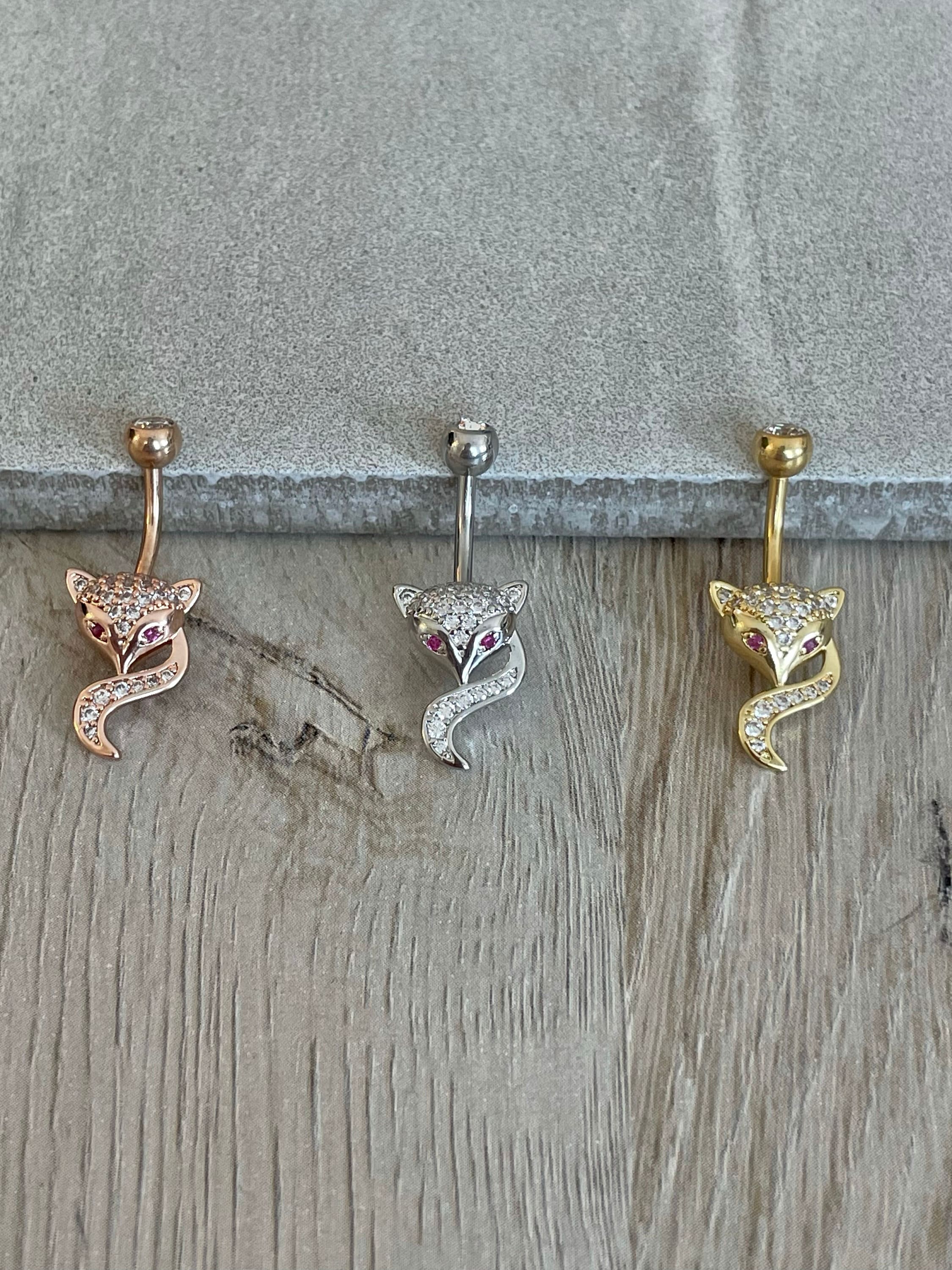 Fox belly shop button ring