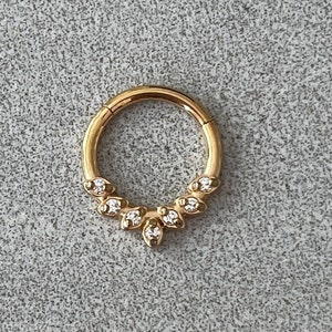 16G 8mm Daith Jewelry Gold | Daith Clicker Piercing | Minimalist Daith Ring Dainty 14k Gold Daith Jewelry Ring Hoop Tragus Cartilage Hoop