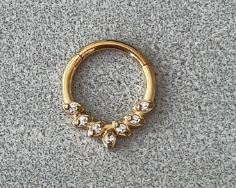 Gold Septum Ring, Cute Septum Piercing, Small Septum Clicker, Septum Jewelry Gold, 8mm 10mm Septum Rings, Nose Ring Hoop Jewelry