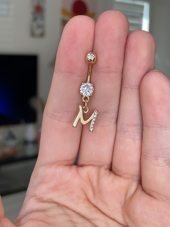 Buy Custom Belly Button Ring,name Navel Belly Rings,belly Ring Dangle,personalized  Belly Ring Gold,belly Jewelry,body Jewelry,christmas Gift Online in India -  Etsy
