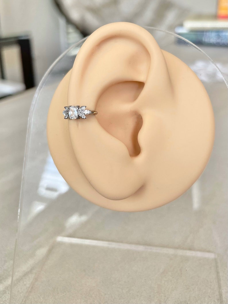 16G Gold Helix Piercing Titanium Cute Conch Orbital Earring Piercing Cartilage Opal Helix Earring Hoop Cool Edgy Earrings Conch Ring Jewelry