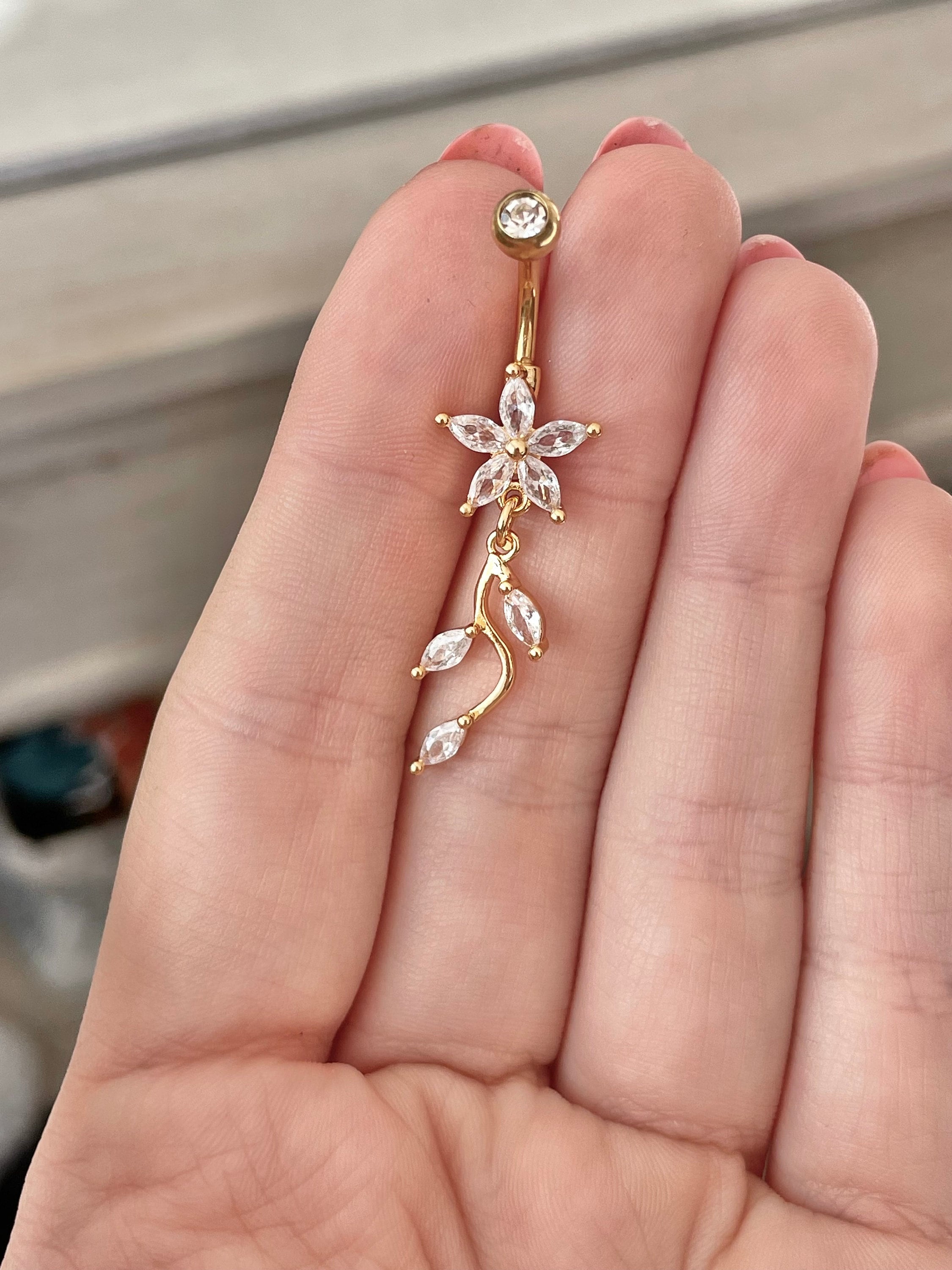Elegant Gold Button Ring CZ Dainty Marquise Belly Jewelry Rings Delicate Cute Belly Ring Surgical Navel Ring Unique Elegant Statement Etsy Canada
