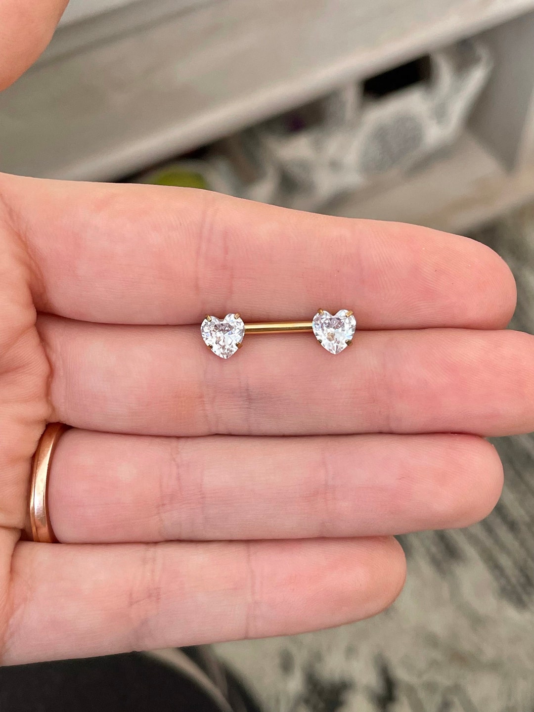 Cute Clear Diamond Nipple Rings