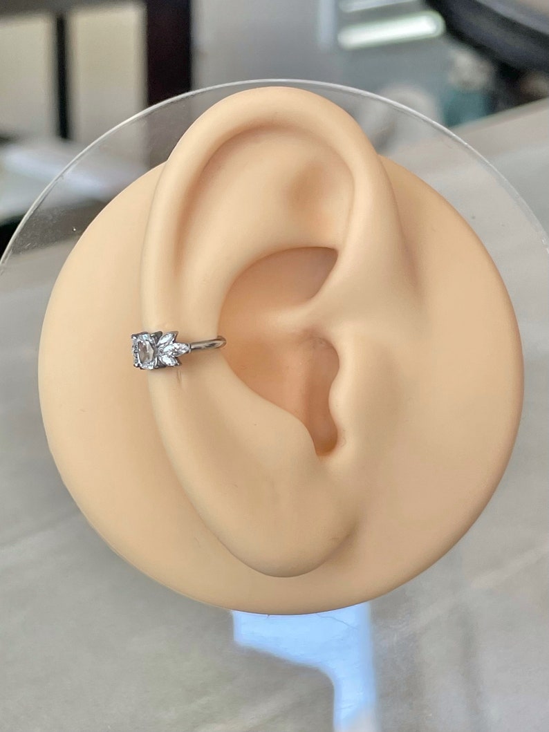 16G Gold Helix Piercing Titanium Cute Conch Orbital Earring Piercing Cartilage Opal Helix Earring Hoop Cool Edgy Earrings Conch Ring Jewelry