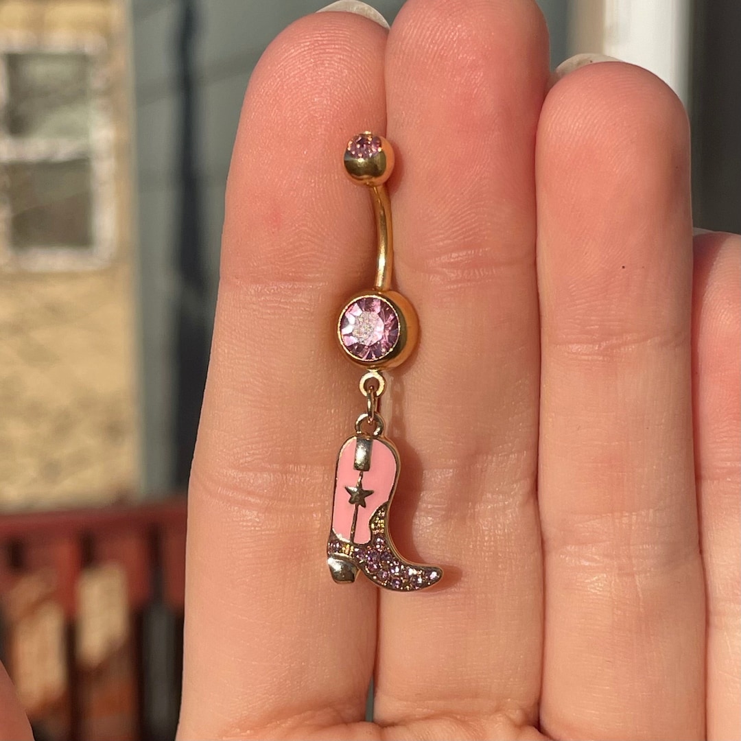 Cute Cowboy Boot Belly Button Piercing Jewelry Unique Navel Piercing