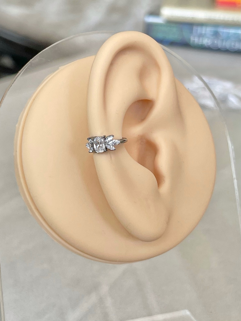 16G Gold Helix Piercing Titanium Cute Conch Orbital Earring Piercing Cartilage Opal Helix Earring Hoop Cool Edgy Earrings Conch Ring Jewelry