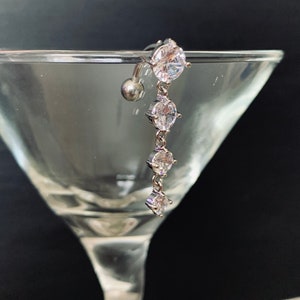 Belly Button Ring Reverse 14G 10mm Top Down Belly Ring Surgical Steel Floating Belly Rings Drop Navel Ring | Dainty Top Down Belly Ring