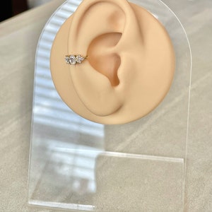 16G Gold Helix Piercing Titanium Cute Conch Orbital Earring Piercing Cartilage Opal Helix Earring Hoop Cool Edgy Earrings Conch Ring Jewelry
