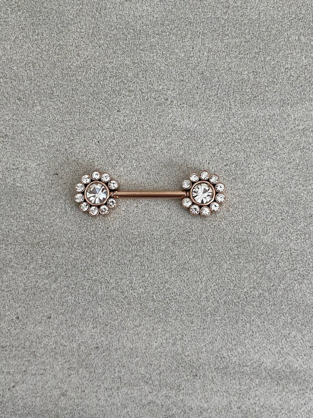 Elegant Rose Gold Crystal Nipple Ring Threadless Nipple Rings Jewelry