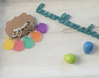 Peep Chick Stitch Markers/Crochet or Knit Place Keepers/Easter Charms/Spring Chicken Stitch Markers/Set of 5