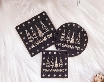 Oh Christmas Tree ~ Holiday Faux Leather Patches ~ Perfect for Christmas Gifts and Winter Crafts ~ Over 20 color choices ~ 3 sizes