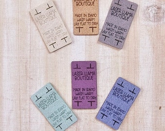 Lazy Llama Tags ~ Soft No Sew Microsuede Tags ~ Amigurumi ~ Lovies ~ Crochet On ~ Washable and Tear Resistant ~ Customizable